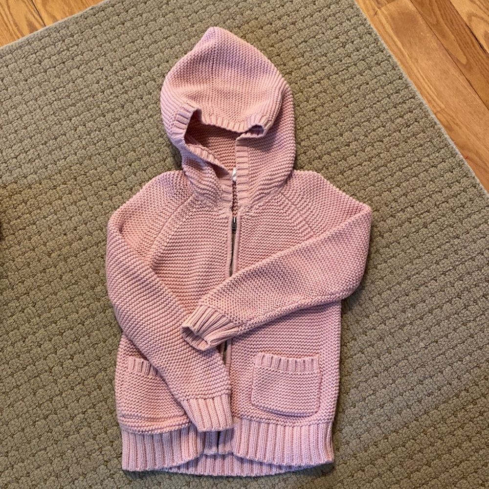 GAP Pink Knit Hooded Sweater Toddler Size 5